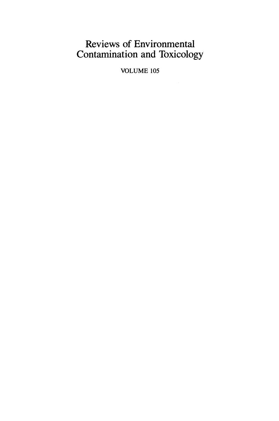 105. Continuation of Residue Reviews (1989) by Unknown