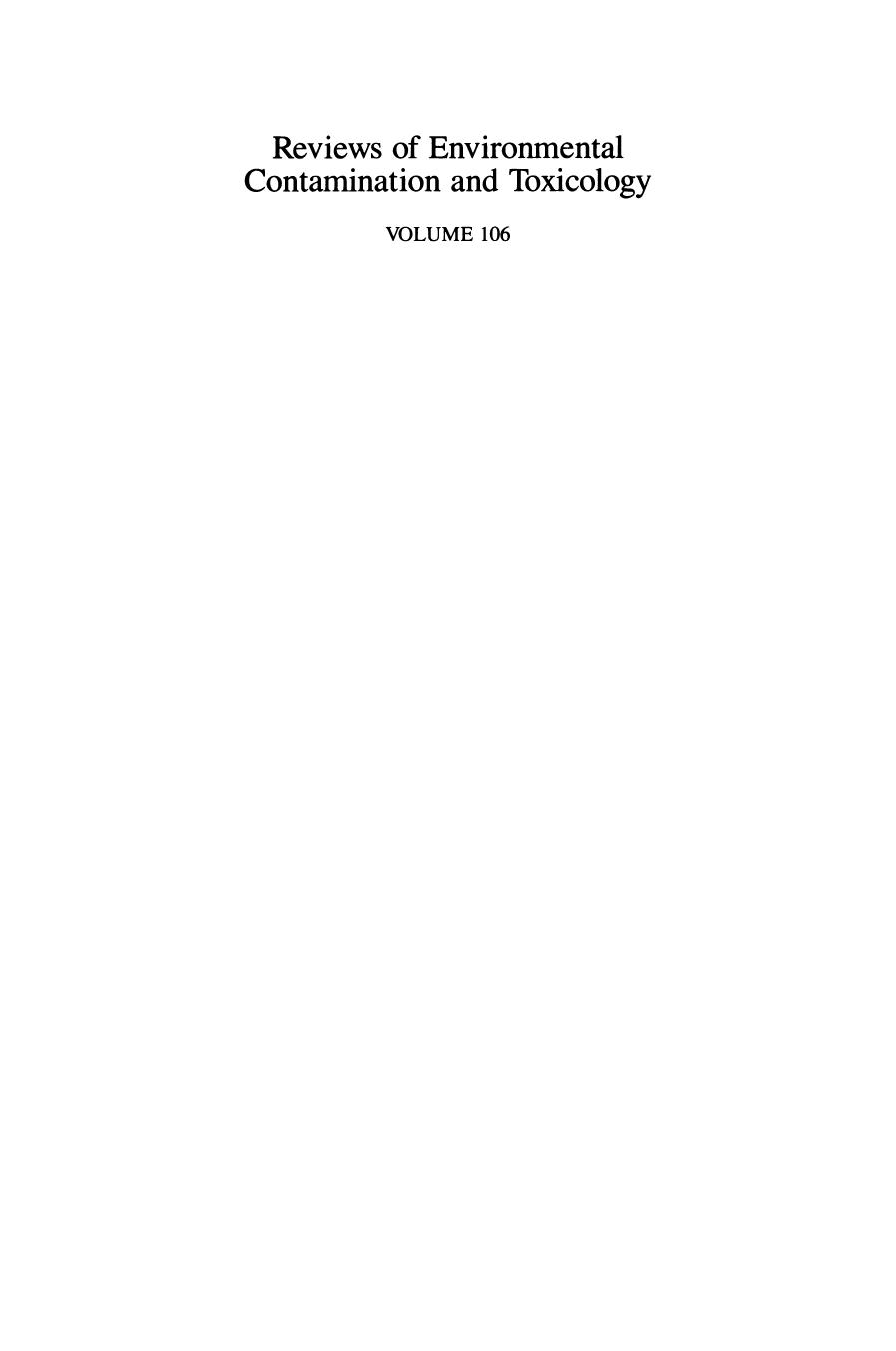 106. Continuation of Residue Reviews (1988) by Unknown