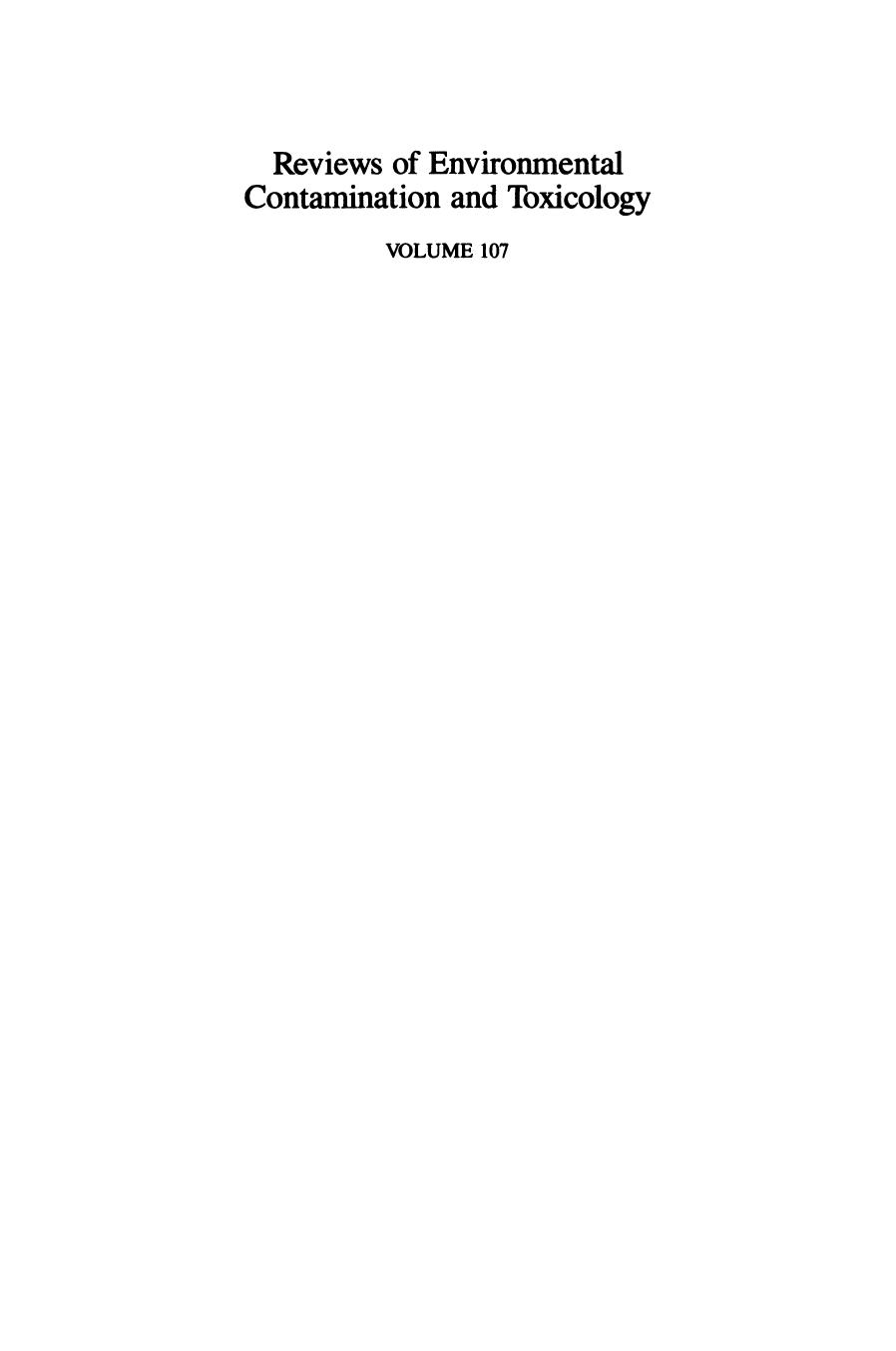 107. Continuation of Residue Reviews (1989) by Unknown