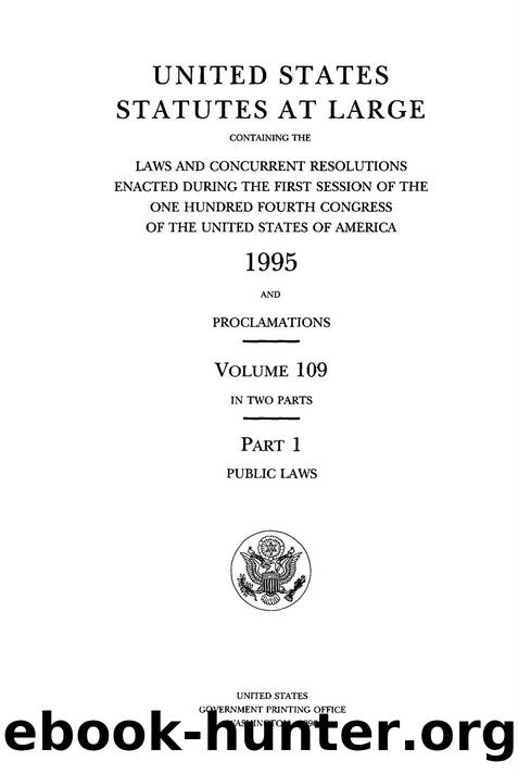 109 statutes at large by Unknown