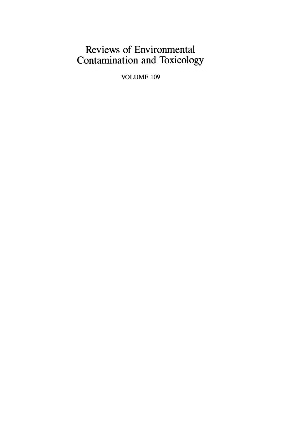 109. Continuation of Residue Reviews (1989) by Unknown