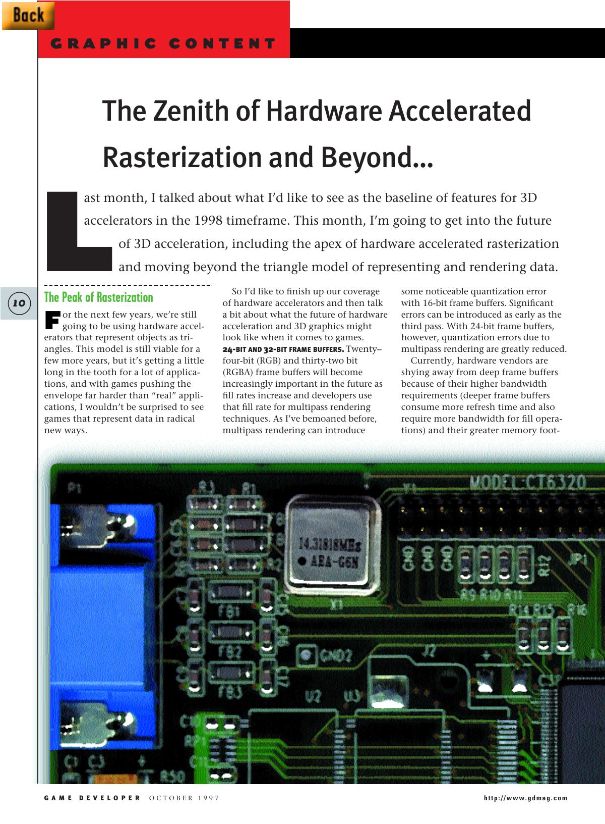 1097: Graphic Content: The Zenith of Hardware Accelerated Rasterization and Beyond... by Unknown