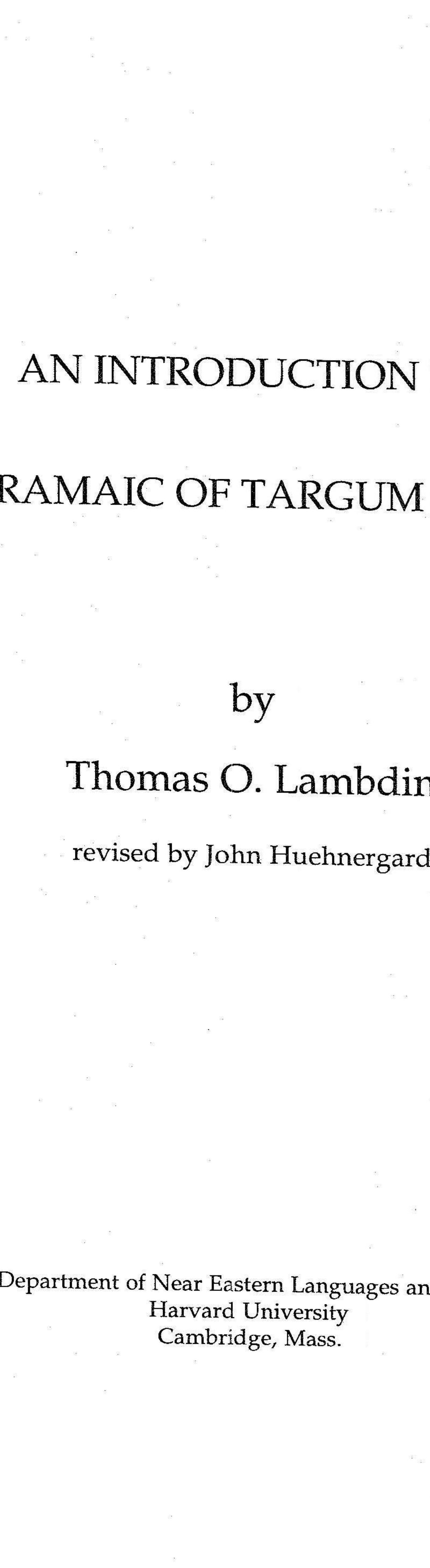 11 An Introduction To The Aramaic of Targum Onkelos by HyperGEAR TIFF/PDF Convert Library