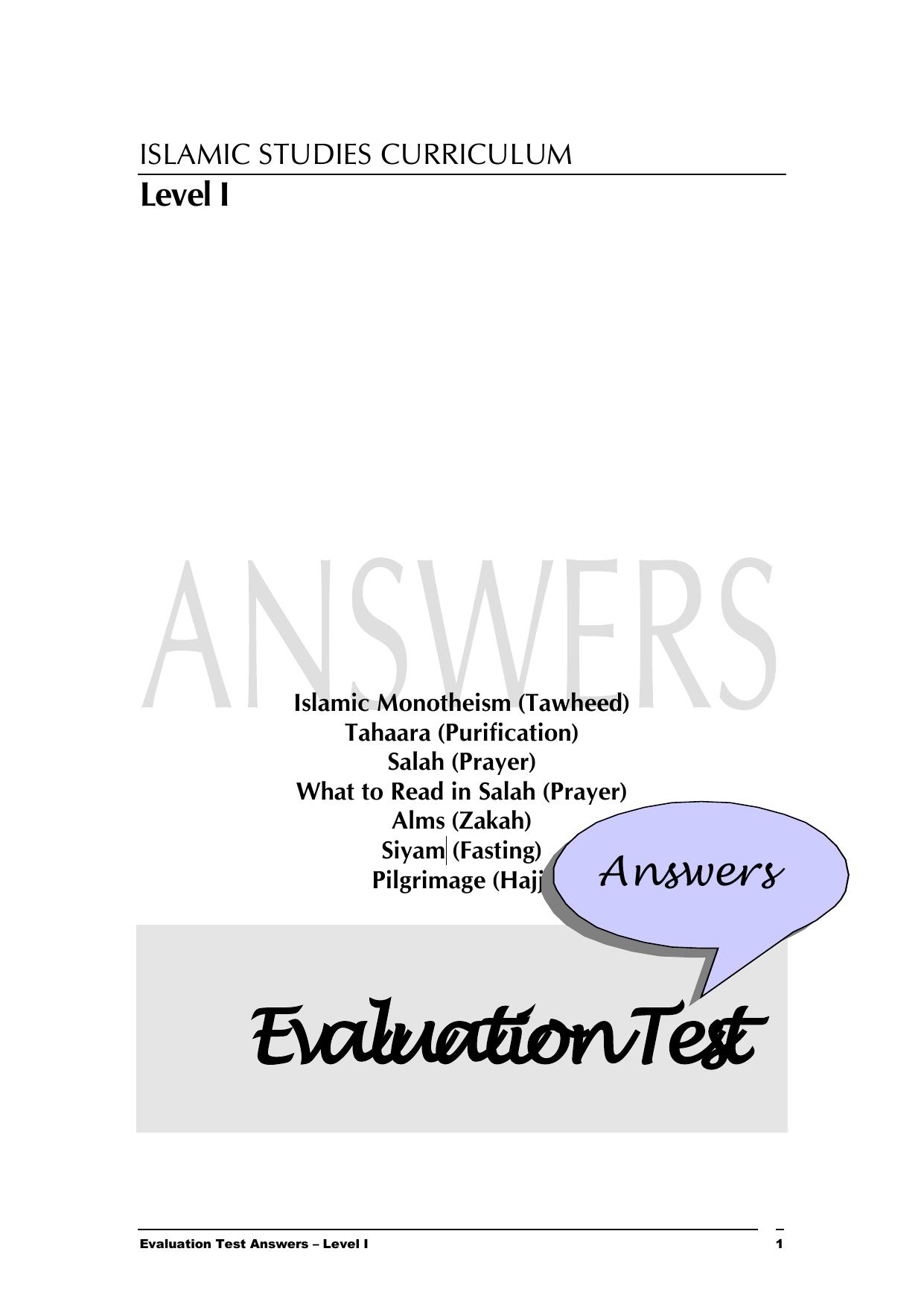11 Copy of AA Evaluation Test old Answers by Jeddah Dawah Centre