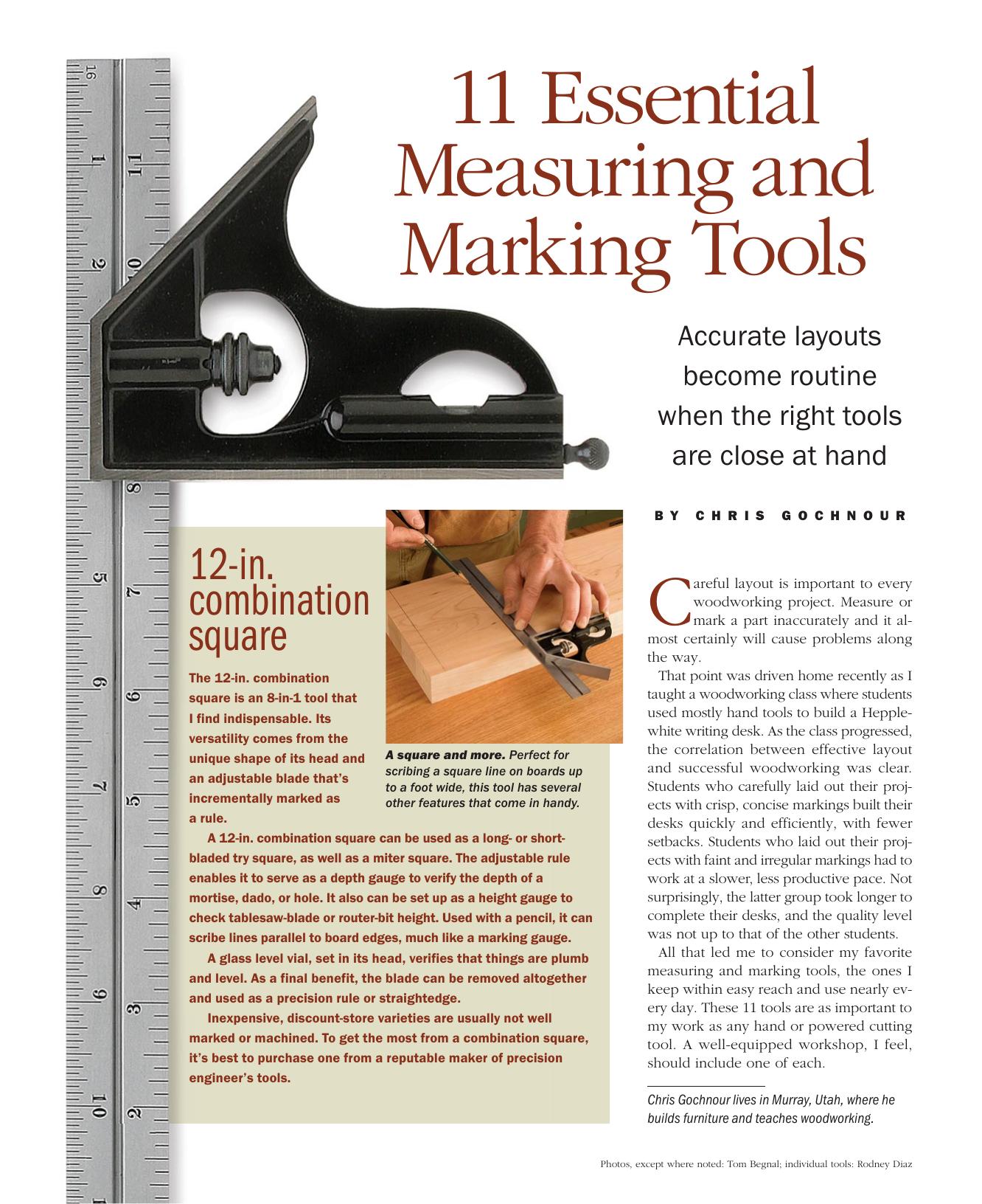 11 Essential Measuring and Marking Tools by Chris Gochnour