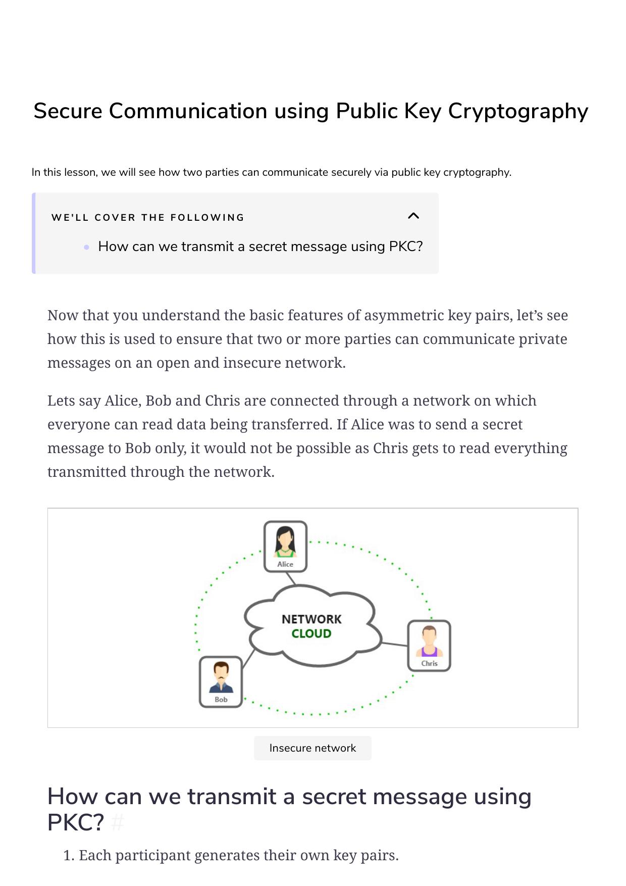 11 Secure Communication using Public Key Cryptography by Unknown