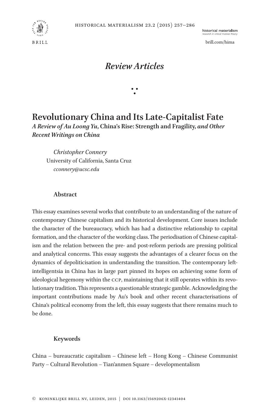 11. Christopher Connery by Revolutionary China & Its Late-Capitalist Fate