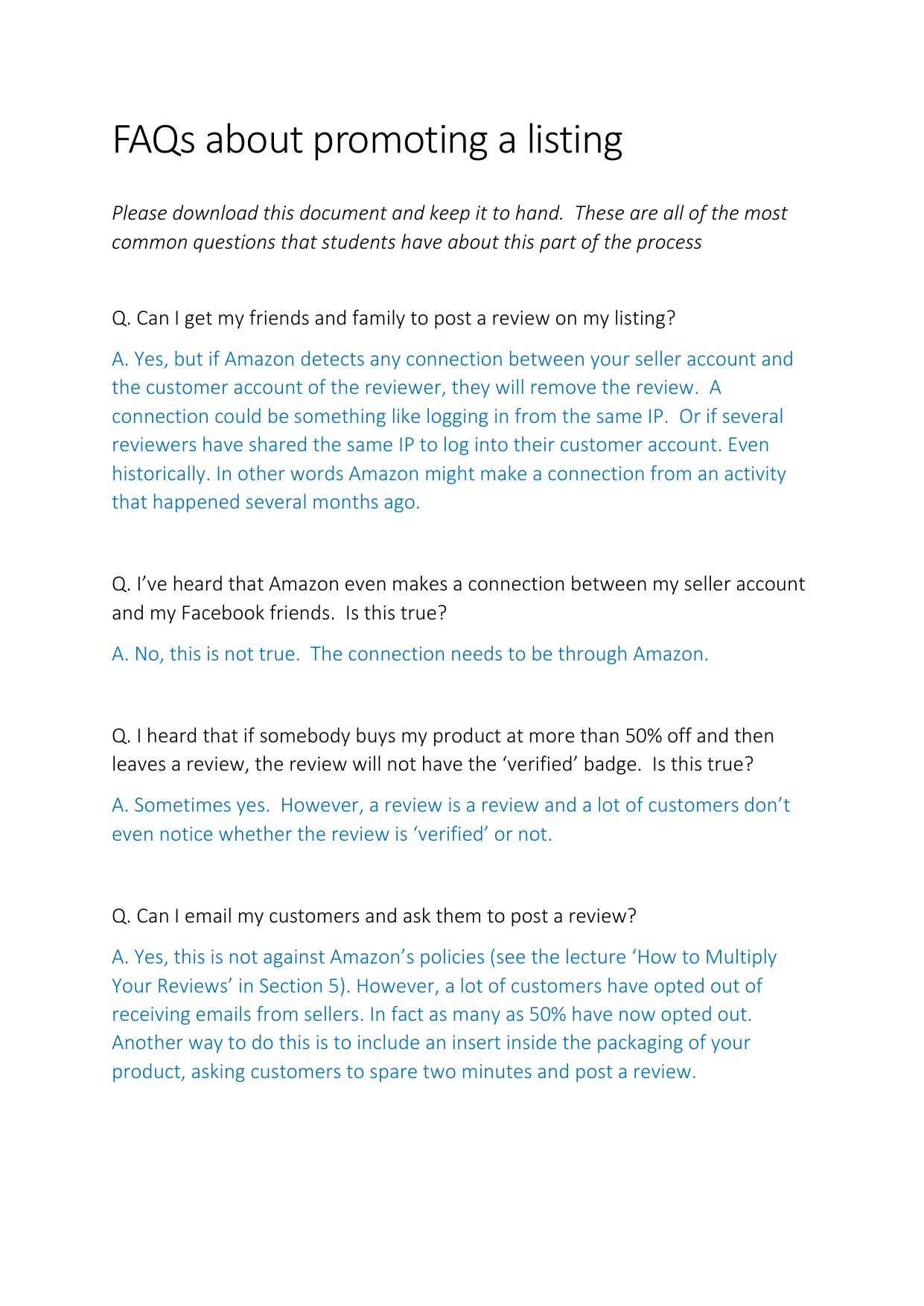 11.1 FAQs about promoting a listing.pdf by Julie Wilson