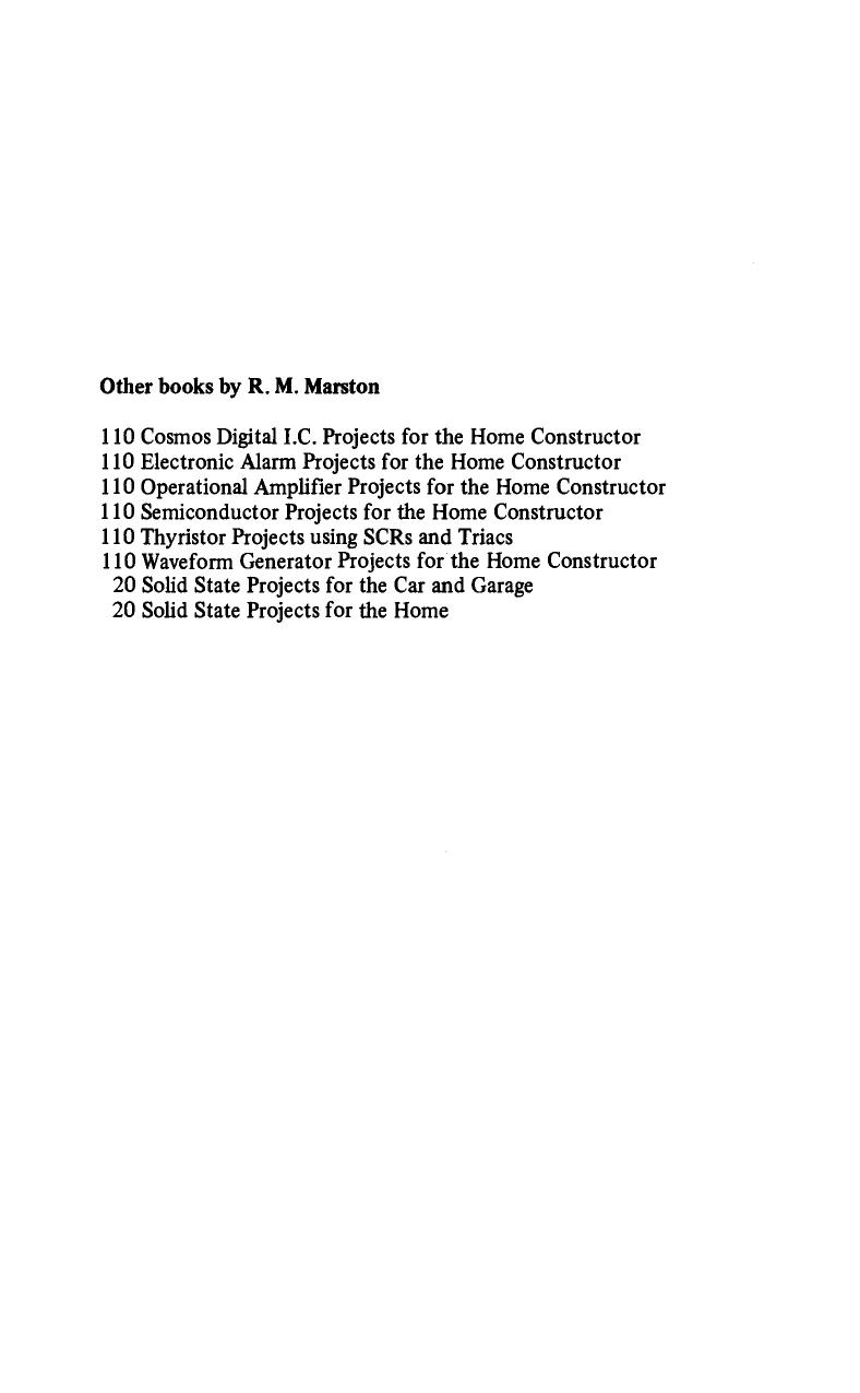 110 Integrated Circuit Projects for the Home Constructor by R. M. Marston (Auth.)