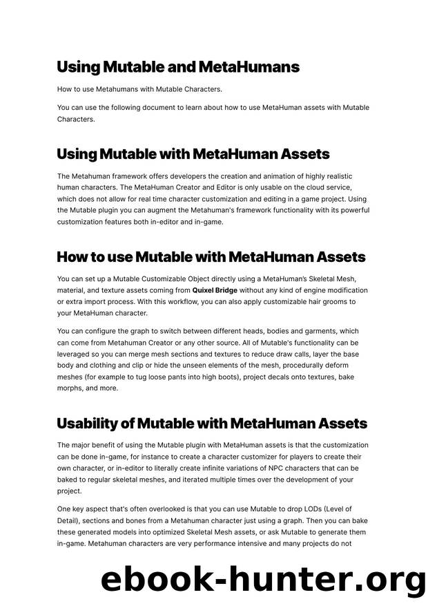 111 Using Mutable and MetaHumans by Unknown
