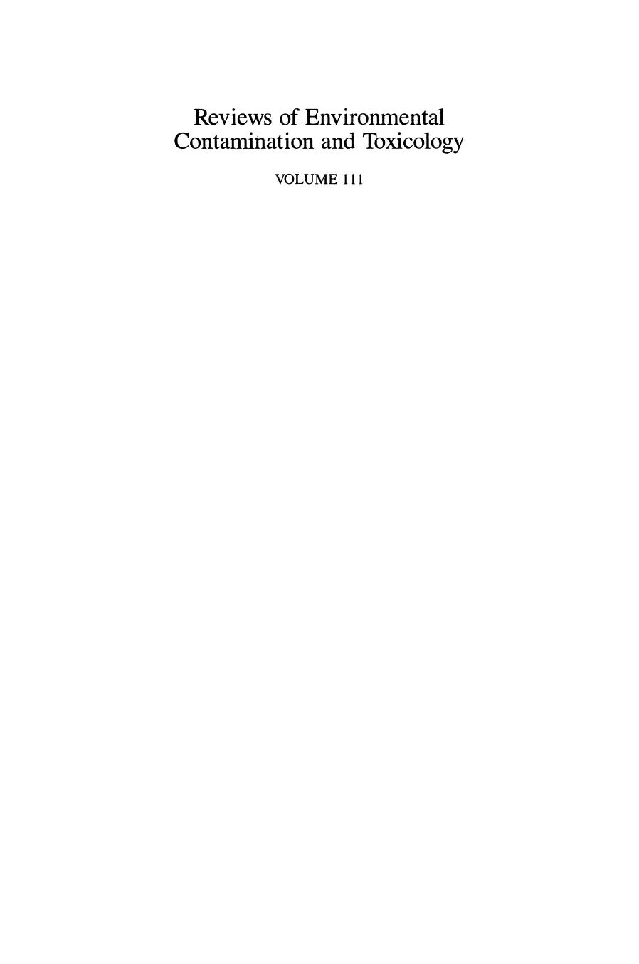 111. Continuation of Residue Reviews (1990) by Unknown