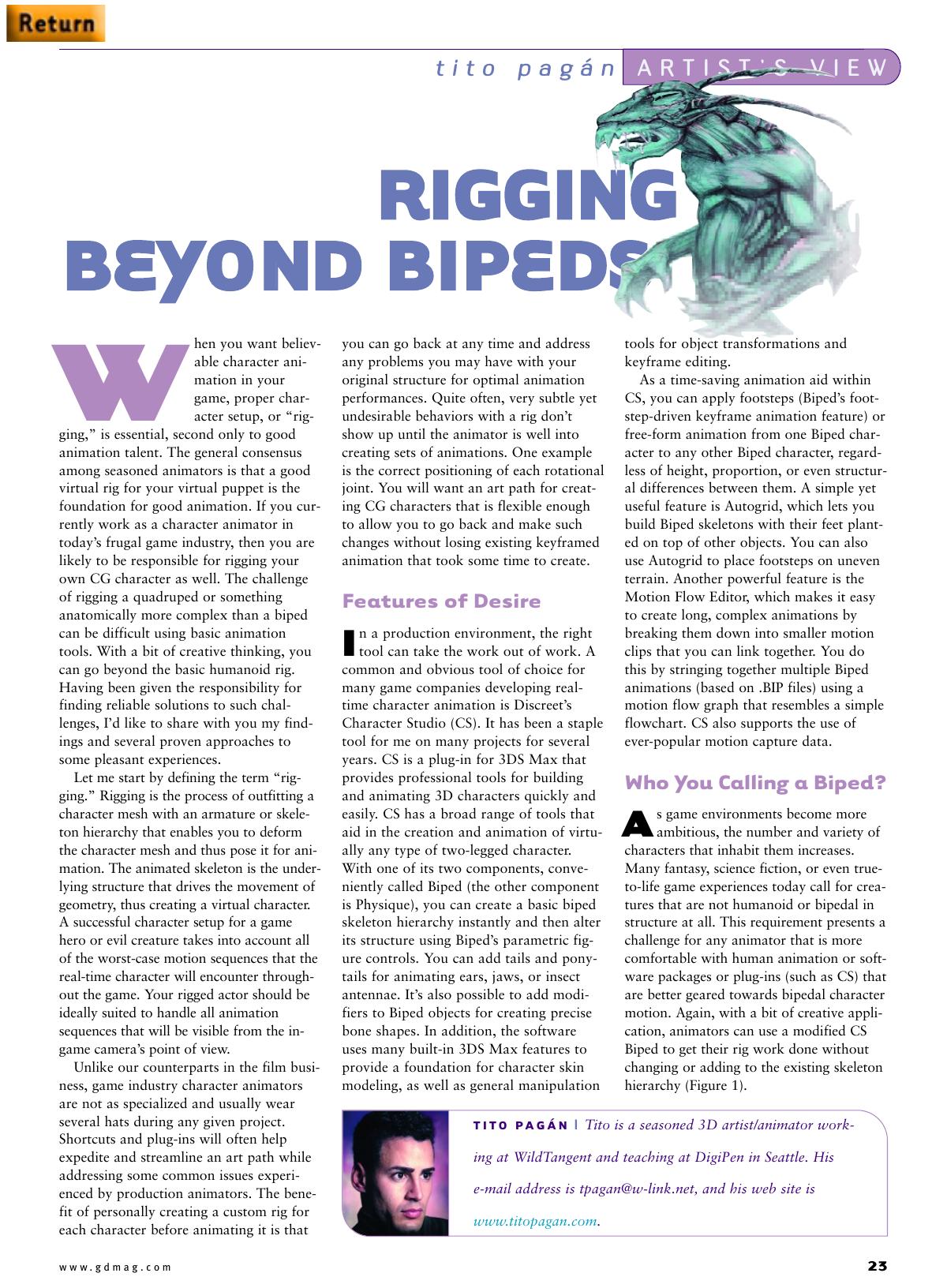 112001: Artist's View: Rigging Beyond Bipeds by Unknown