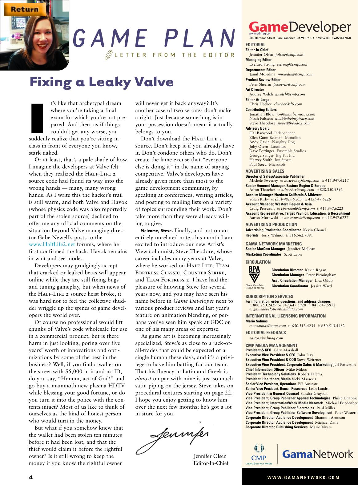 112003: Game Plan: Fixing a Leaky Valve by Unknown