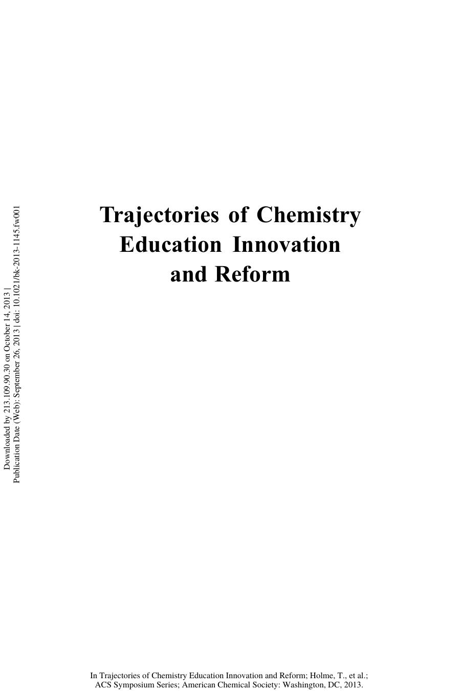 1145. Trajectories of Chemistry Education Innovation and Reform (2013) by Unknown