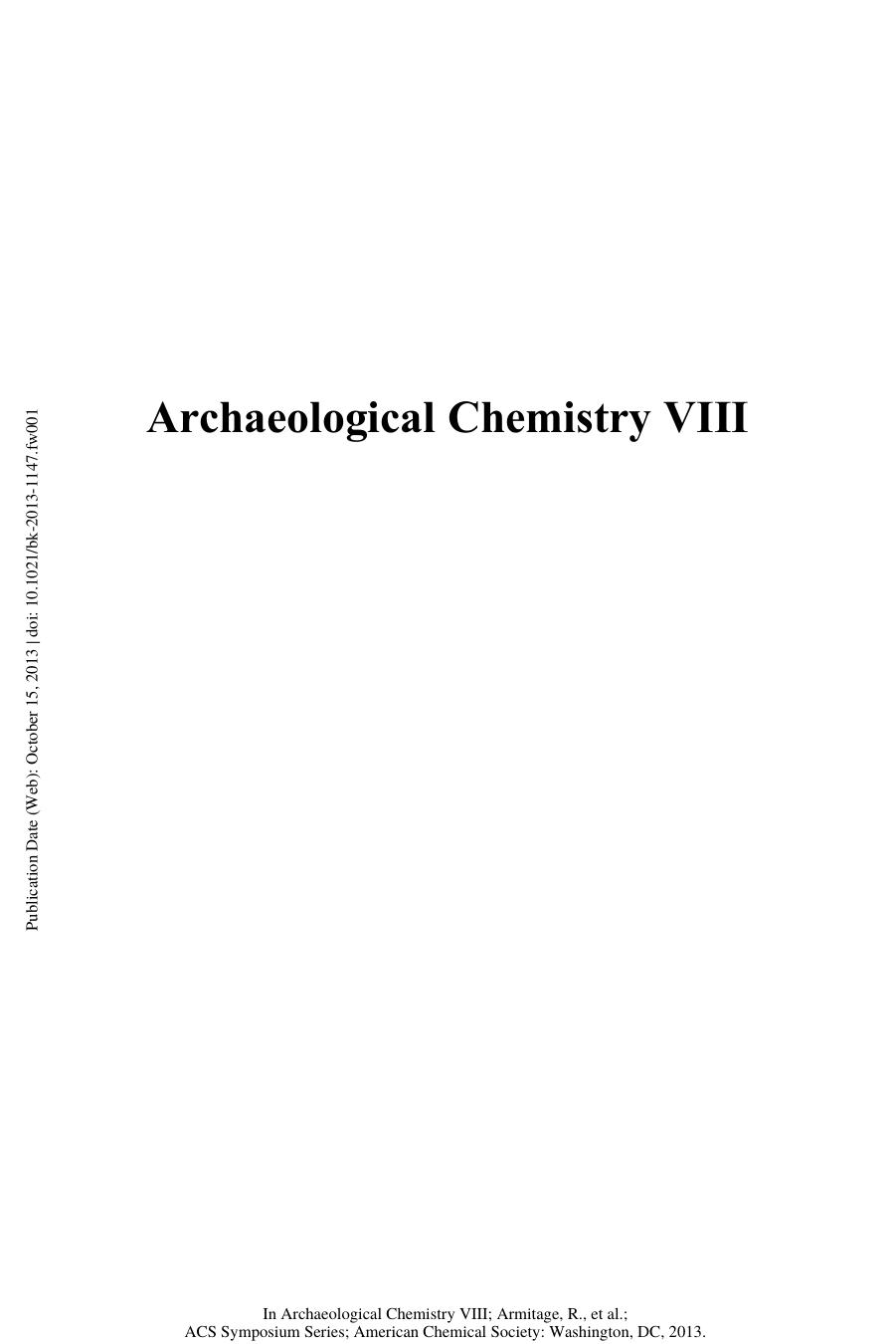 1147. Archaeological chemistry VIII (2013) by Unknown