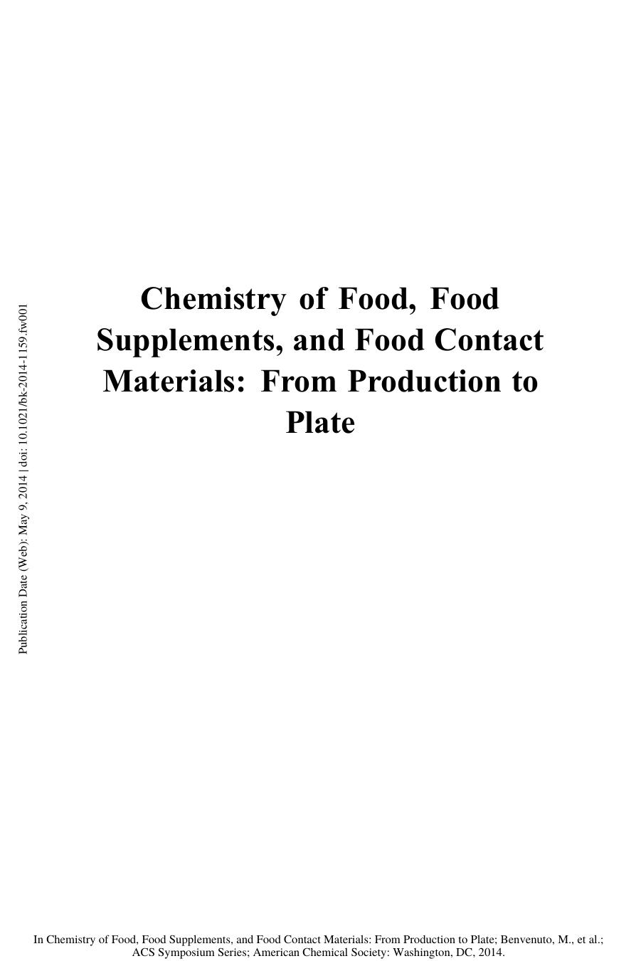 1159. Chemistry of food, food supplements, and food contact materials by Unknown