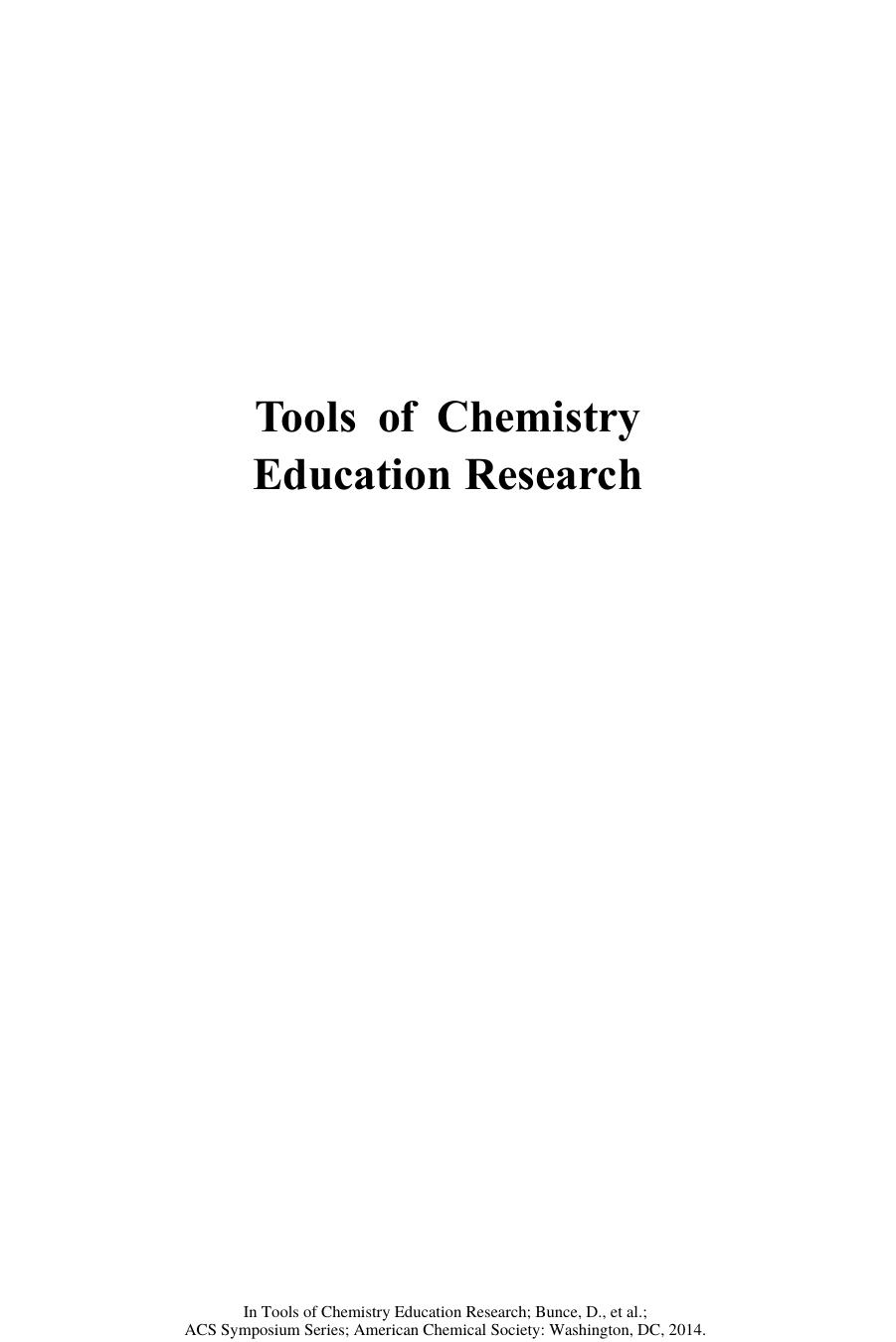 1166. Tools of Chemistry Education Research (2014) by Unknown