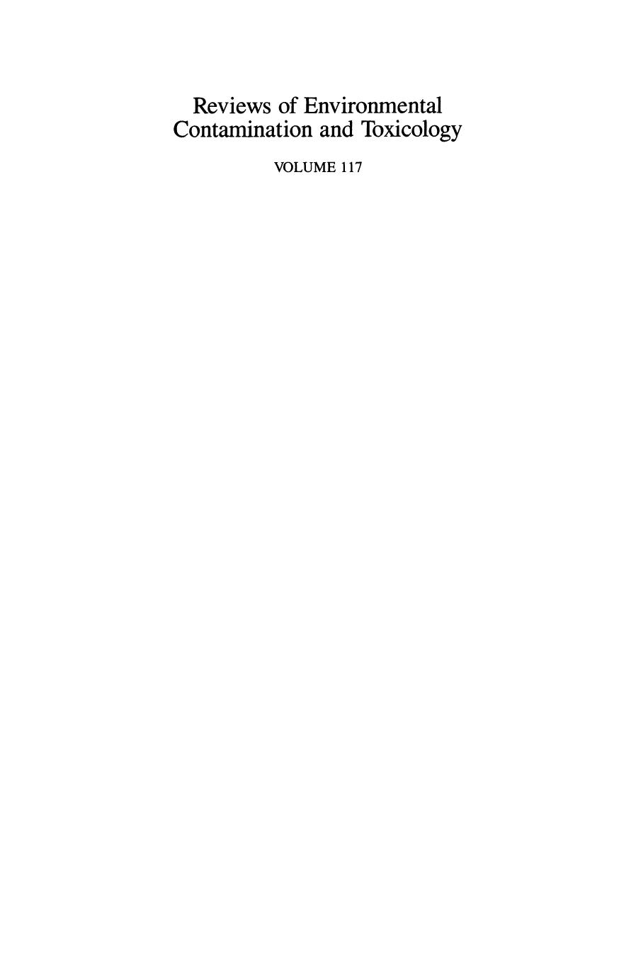 117. Continuation of Residue Reviews (1991) by Unknown