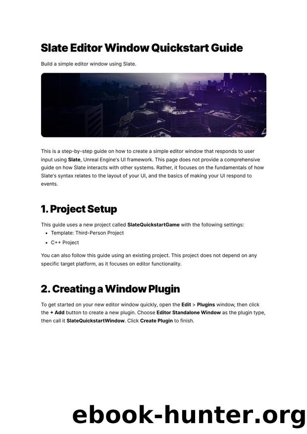 119 Slate Editor Window Quickstart Guide by Unknown