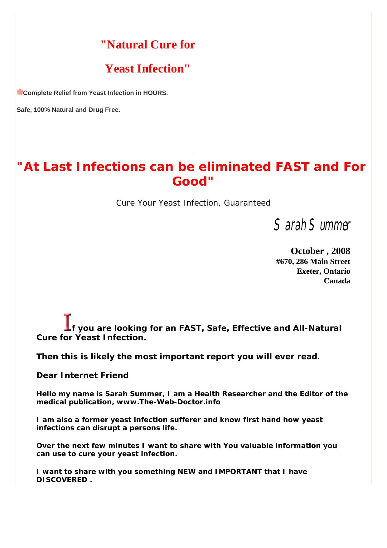 12 Hour Cure For Yeast Infection. by Best of Kuszter's Collection