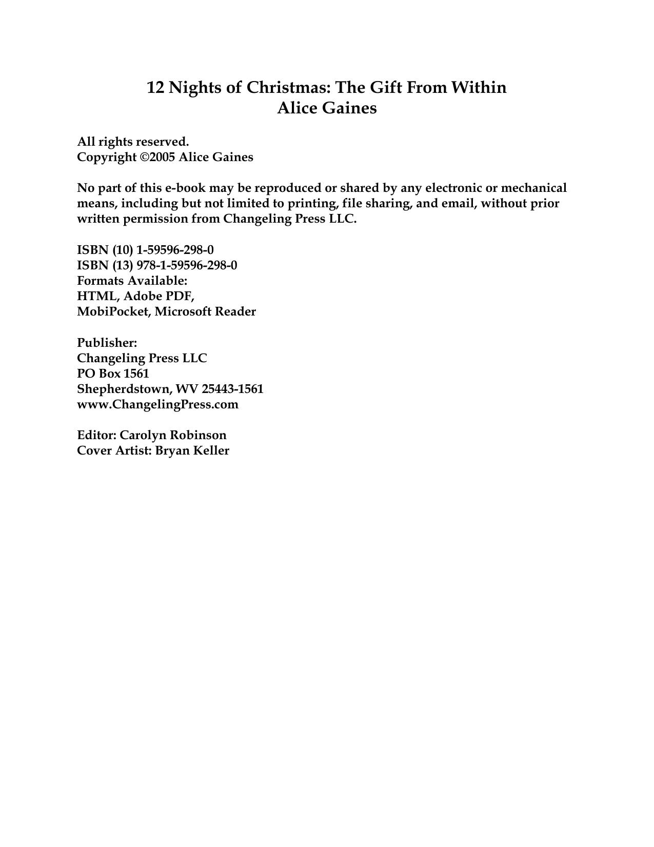 12 Nights of Christmas: The Gift From Within by Alice Gaines