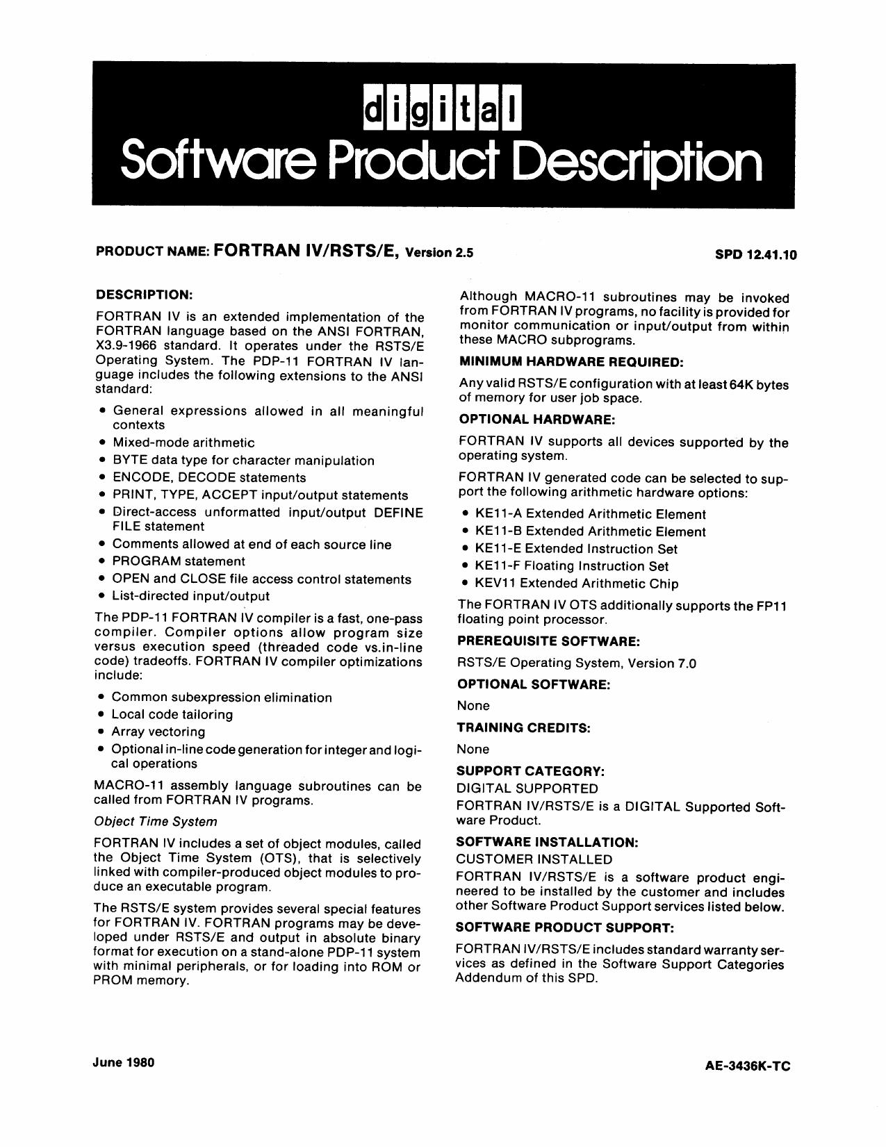 12.40.10 8006 FORTRAN IV RSTS-E by Unknown