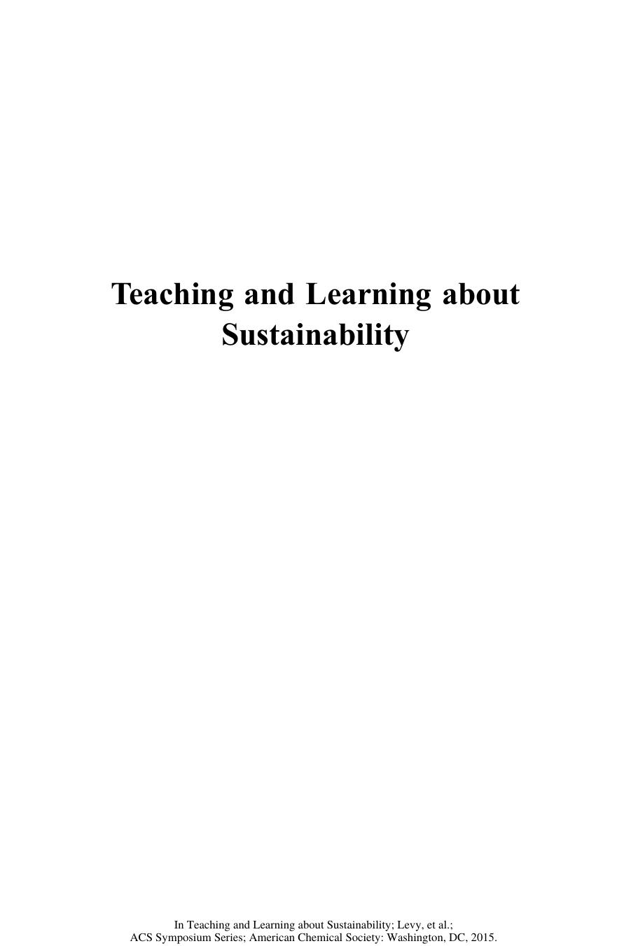 1205. Teaching and Learning about Sustainability (2015) by Unknown