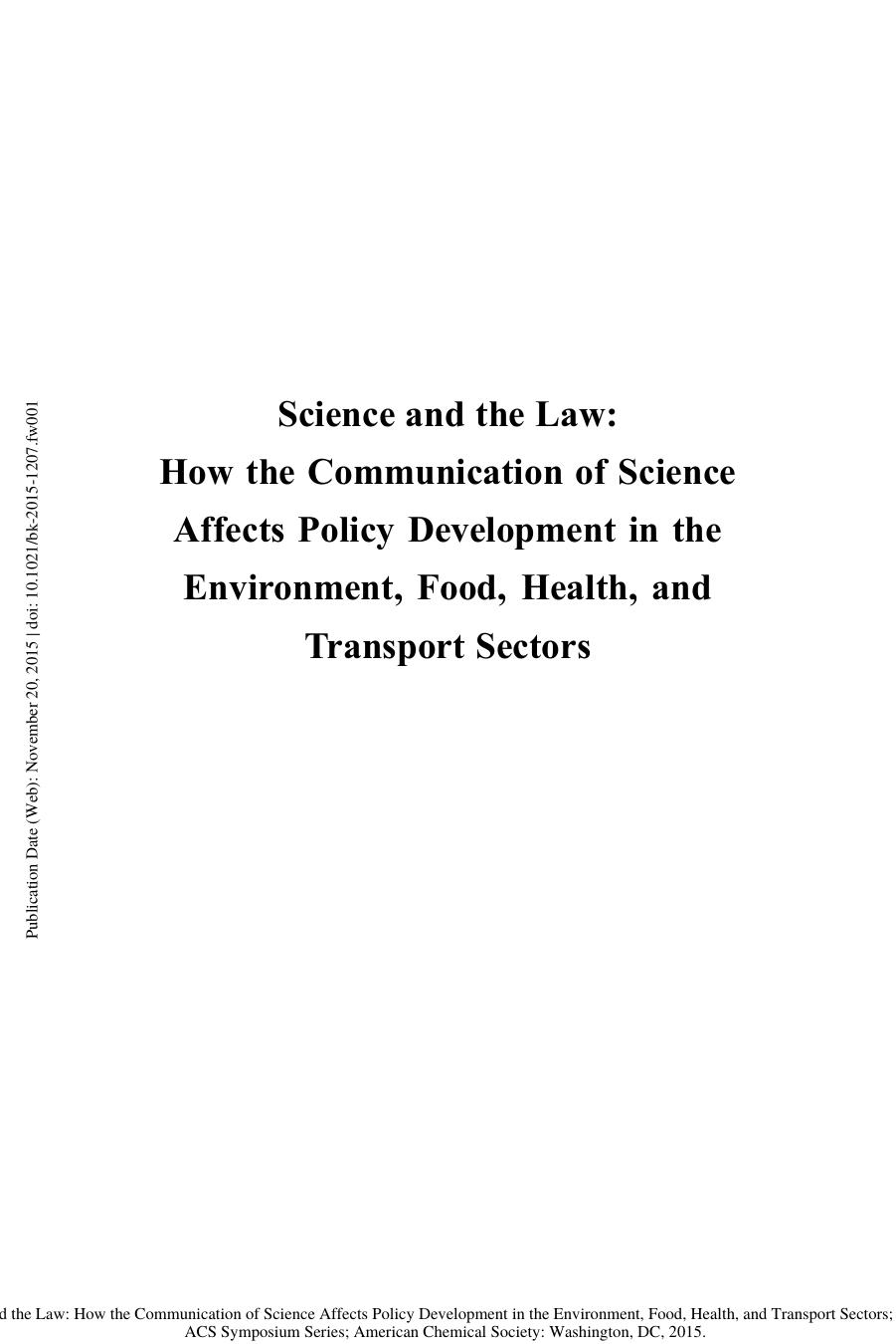 1207. Science and the Law (2015) by Unknown