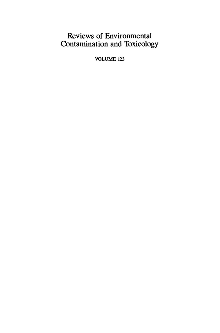 123. Continuation of Residue Reviews (1992) by Unknown