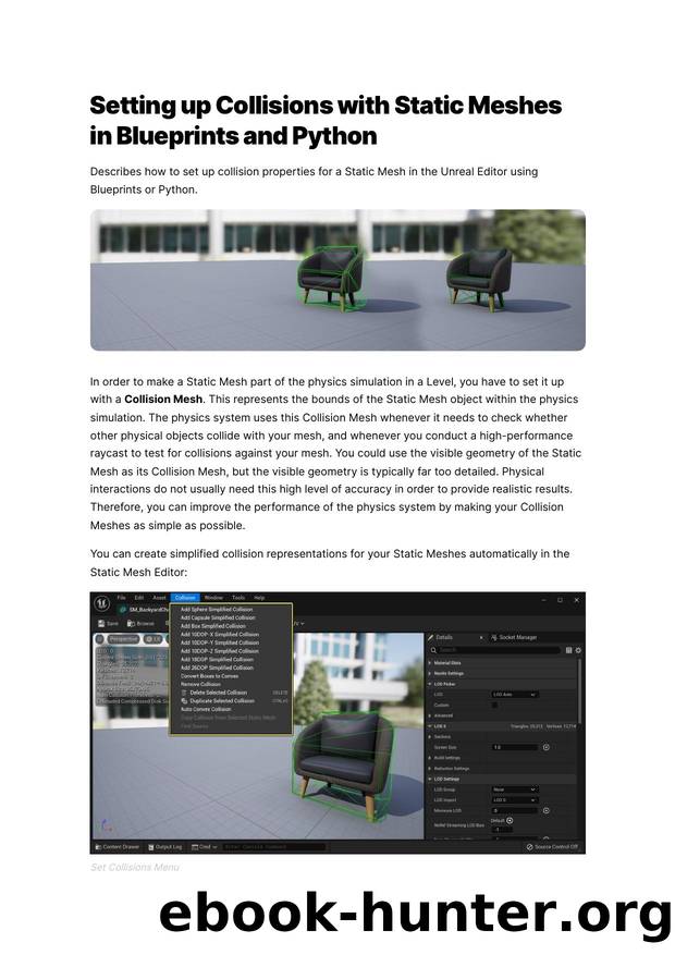 124 Setting up Collisions with Static Meshes in Blueprints and Python ( Blueprint) by Unknown