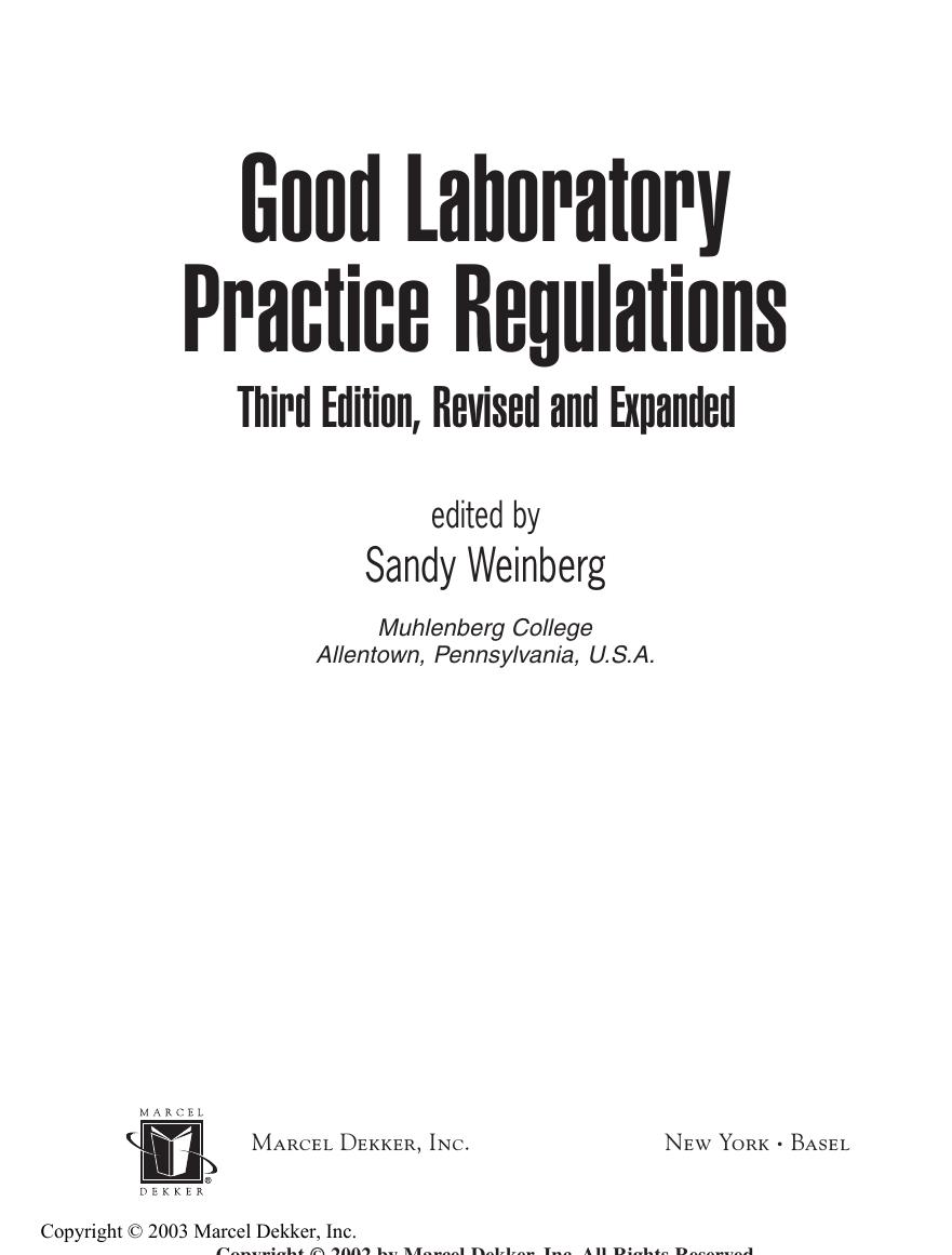 124. Good laboratory practice regulations (2003) by 4<8=8AB@0B>@