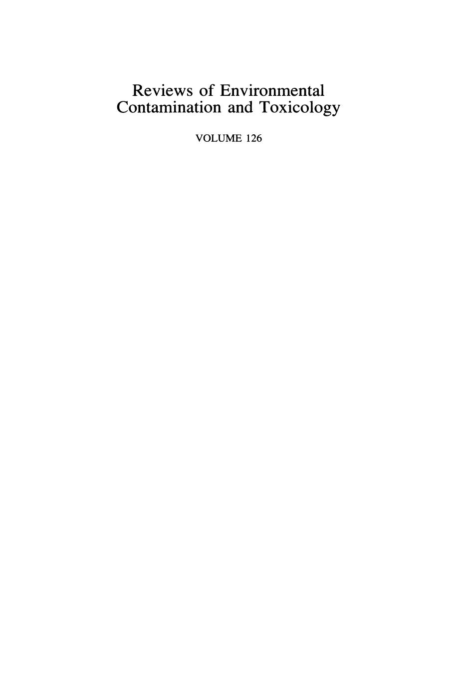 126. Continuation of Residue Reviews (1992) by Unknown