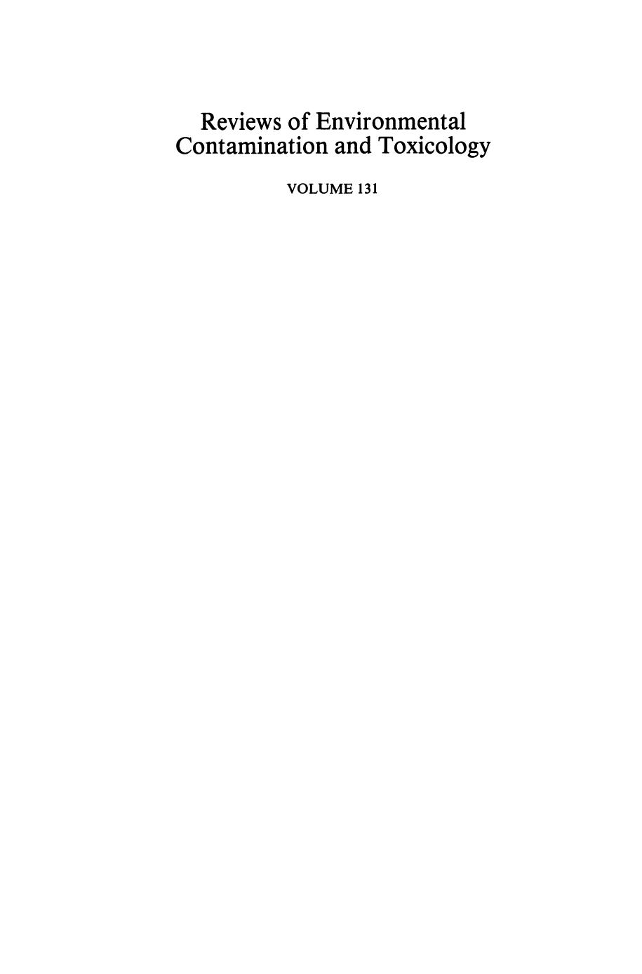 131. Continuation of Residue Reviews (1993) by Unknown