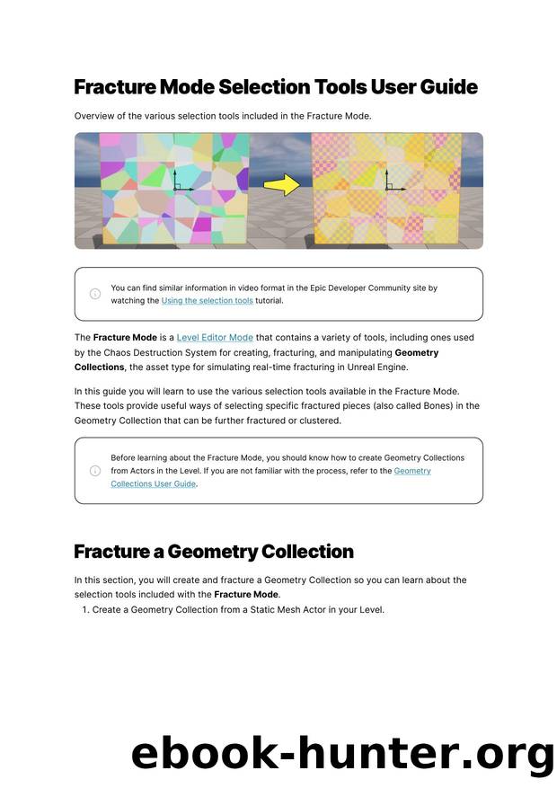 135 Fracture Mode Selection Tools User Guide by Unknown