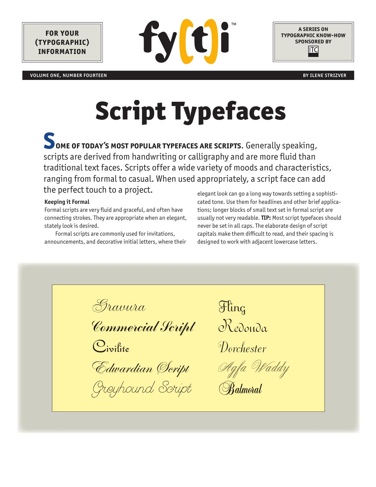 14 FYTI Scripts From Formal to Casual by Unknown