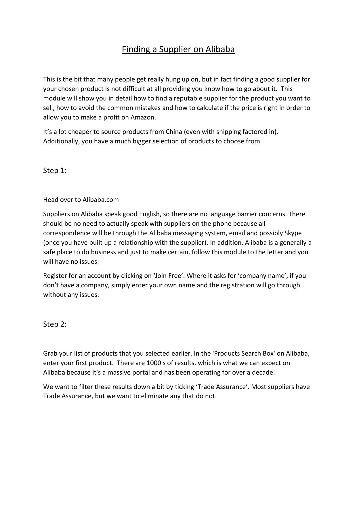 14.1 Finding a Supplier on Alibaba V3 Updated.pdf by Julie Wilson