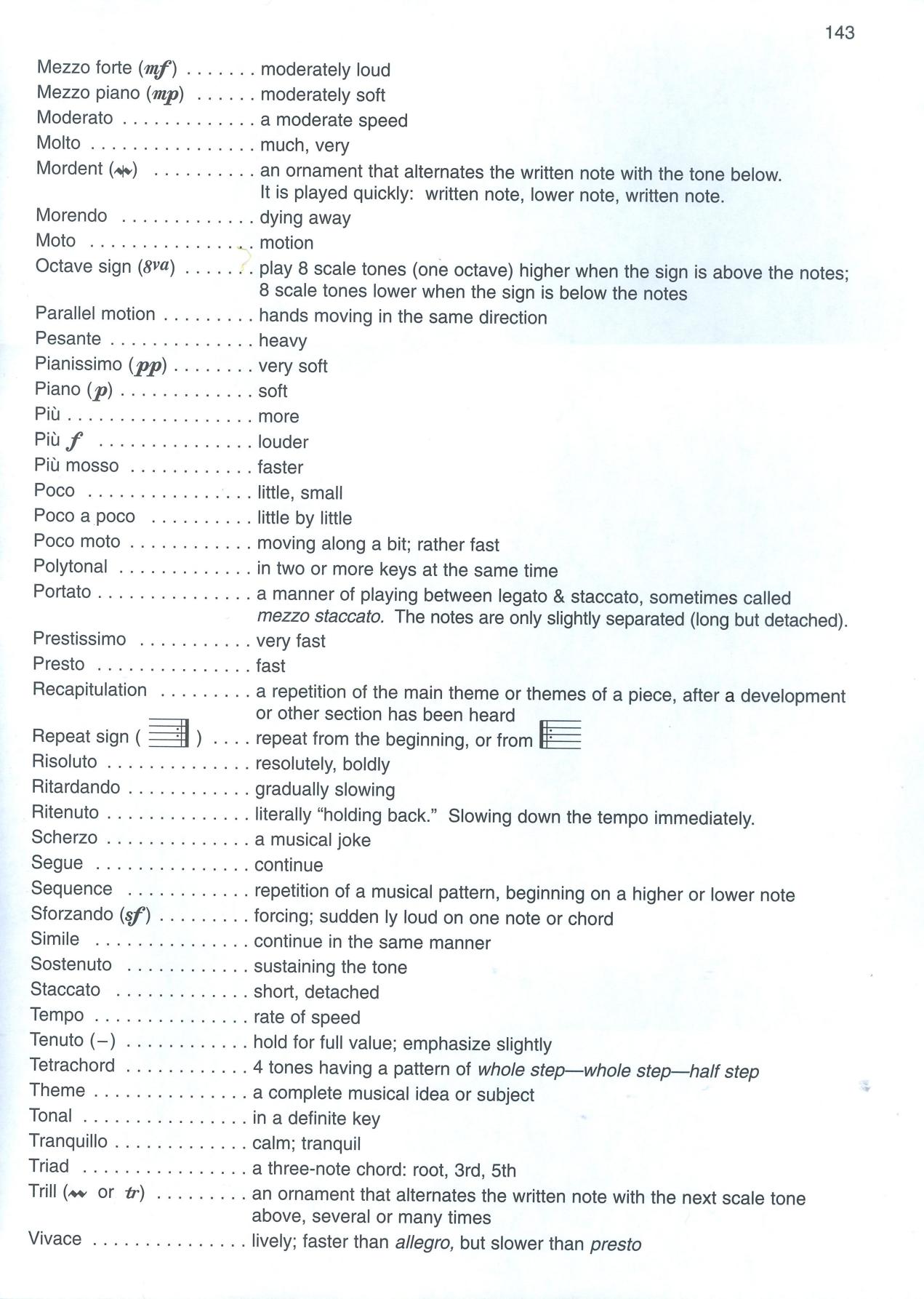 143 music terms by Unknown