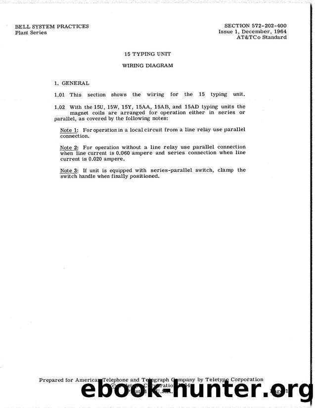 15 TYPING UNIT WIRING DIAGRAM by Teletype