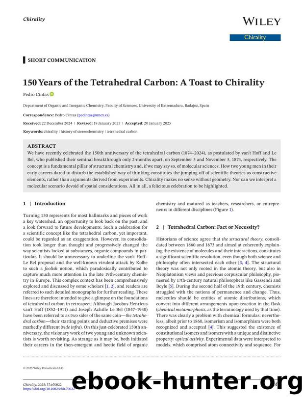150âYears of the Tetrahedral Carbon: A Toast to Chirality by Unknown