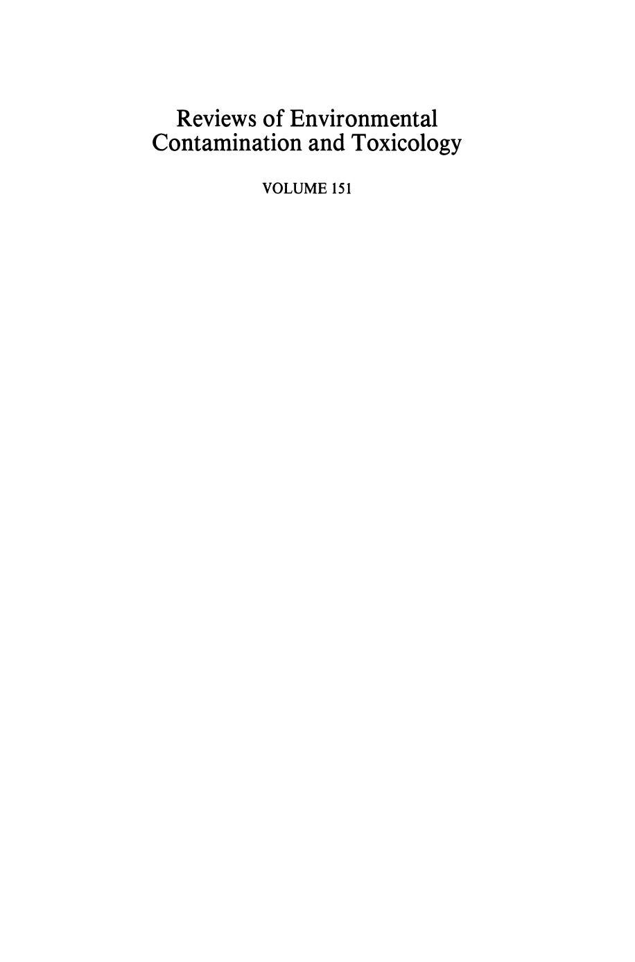 151. Continuation of Residue Reviews (1997) by Unknown