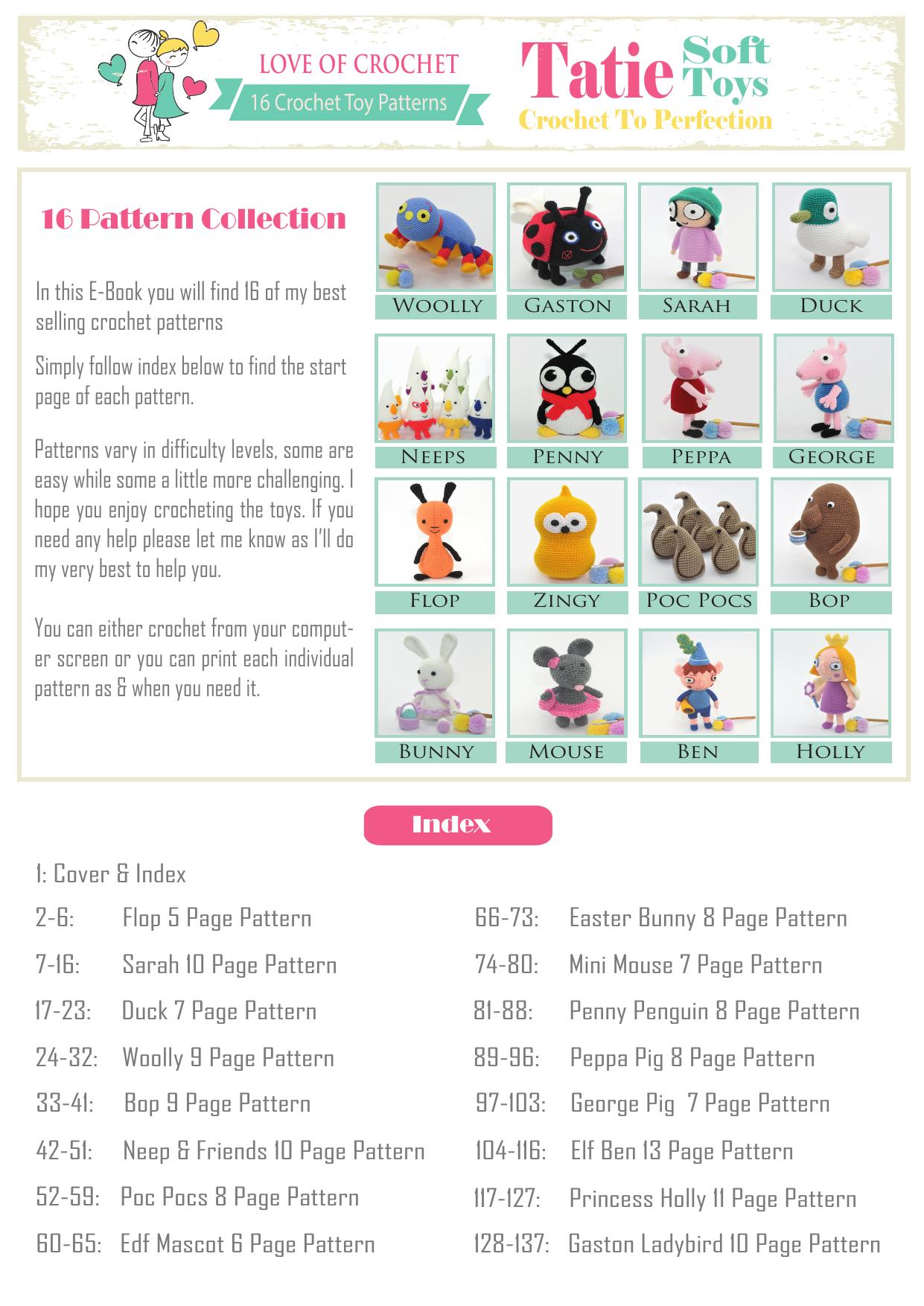 16 Pattern Collection by Tatie Soft Toys