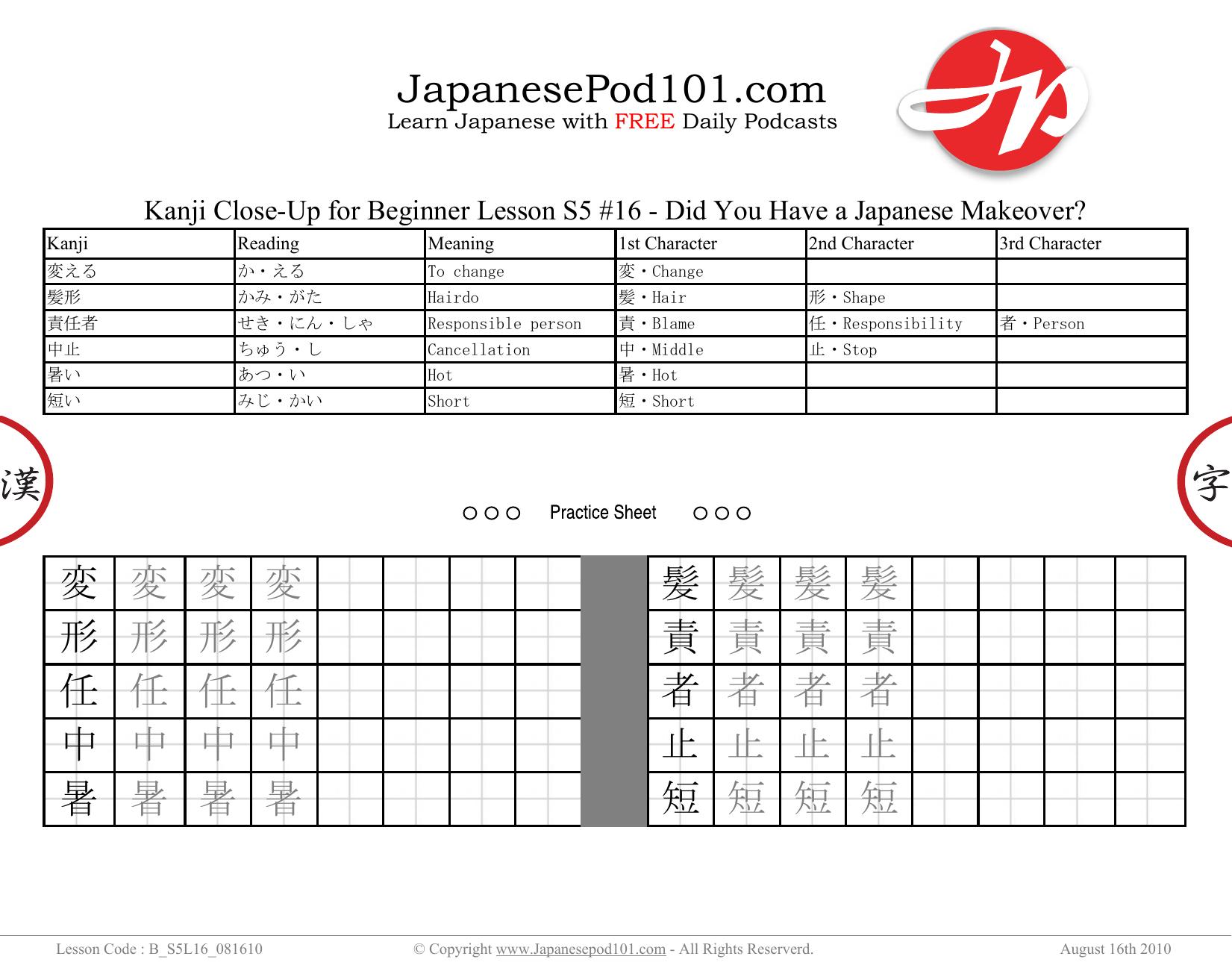 16. Did You Have a Japanese Makeover by Kanji Close-Up