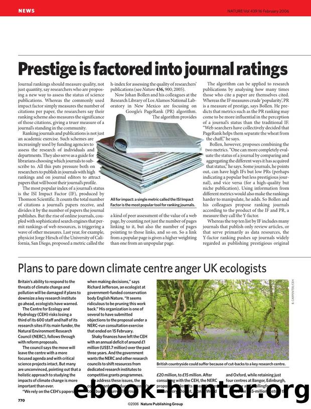 16.2 News 770-771 MH by Prestige is factored into journal ratings (2006)