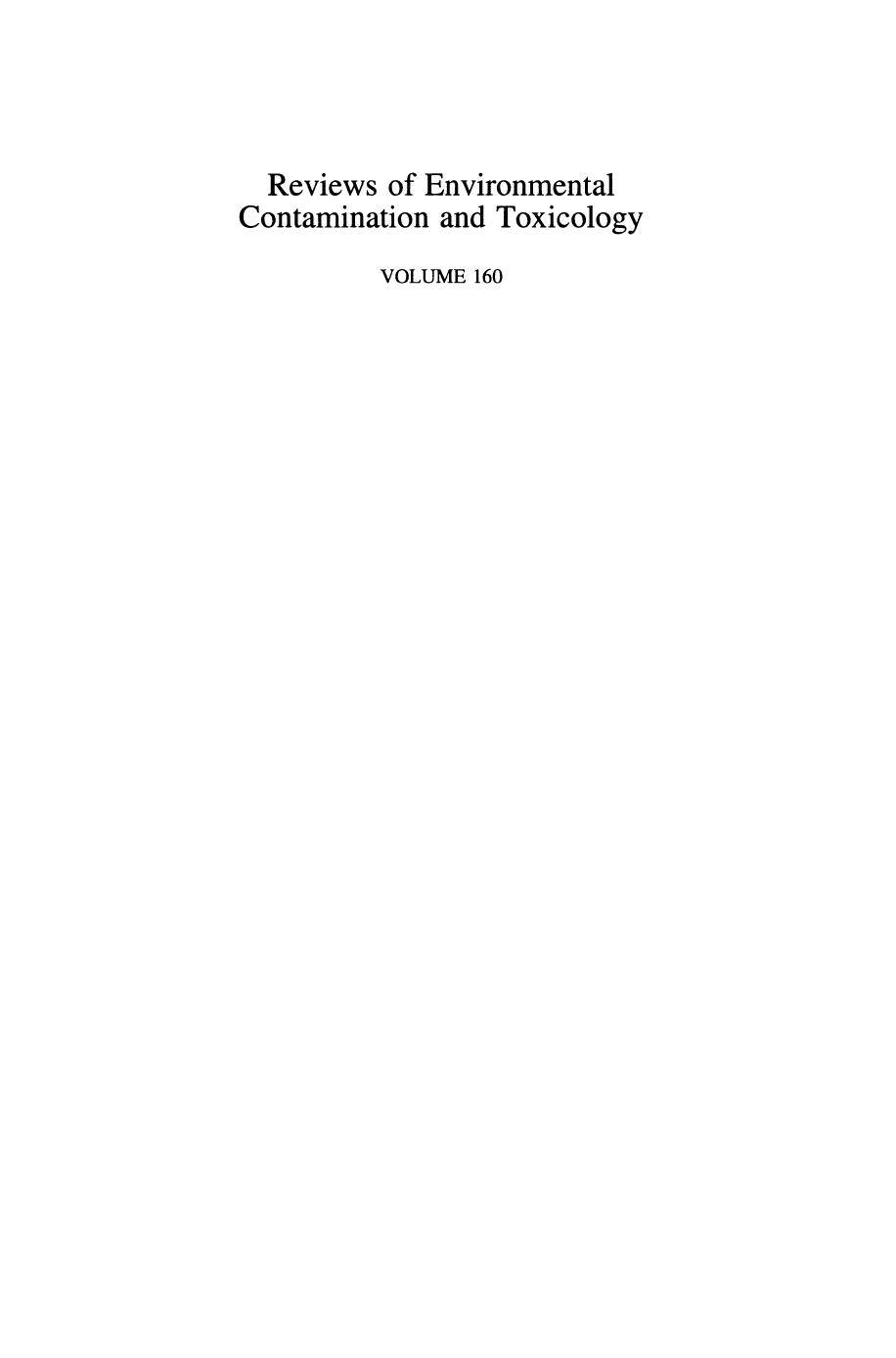 160. Continuation of Residue Reviews (1999) by Unknown