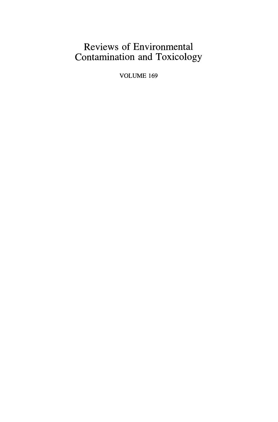 169. Continuation of Residue Reviews (2001) by Unknown
