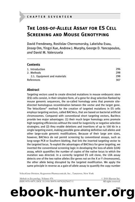 17 - The Loss-of-Allele Assay for ES Cell Screening and Mouse Genotyping by unknow