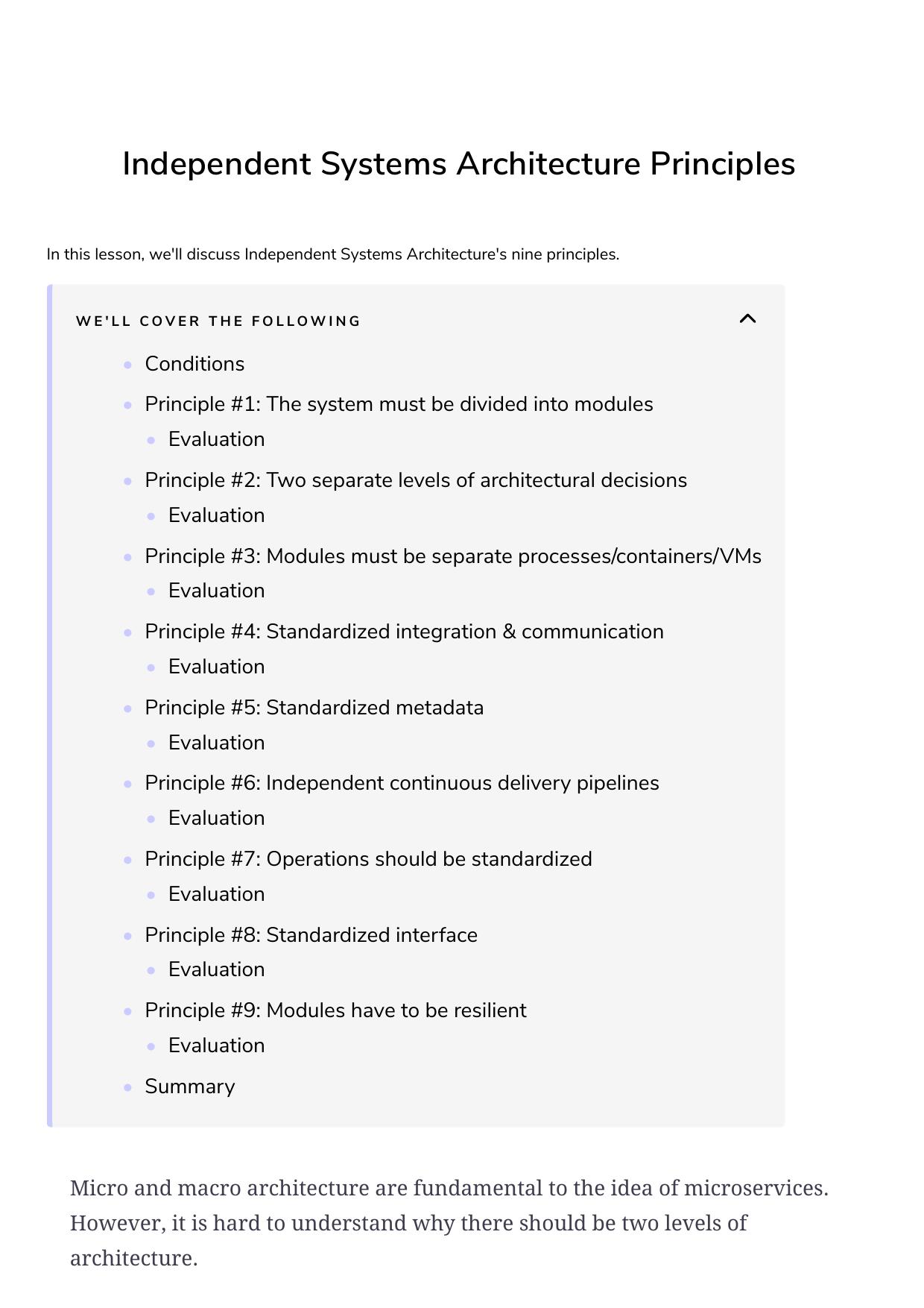 17 Independent Systems Architecture Principles by Unknown