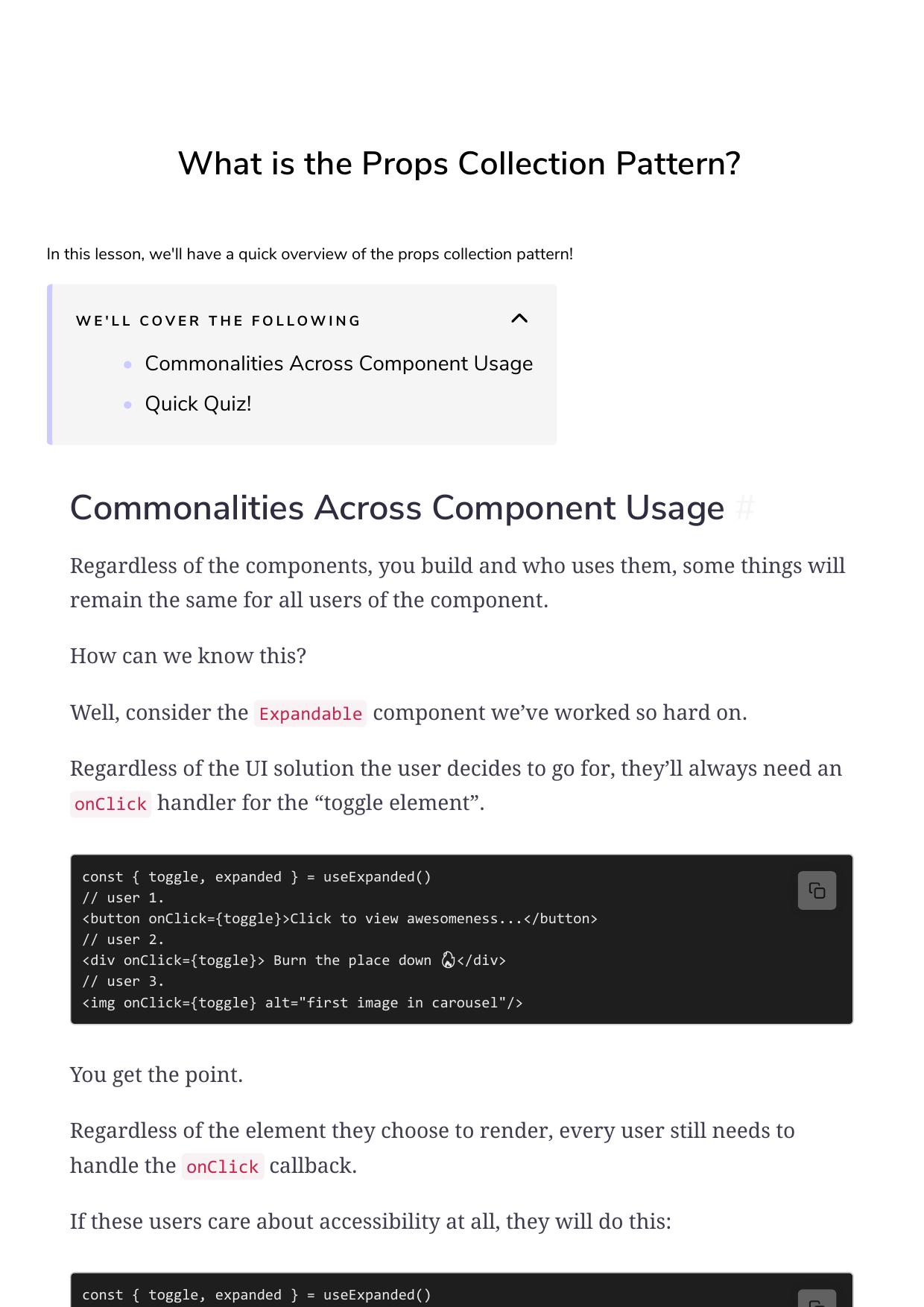 17 What is the Props Collection Pattern by Unknown