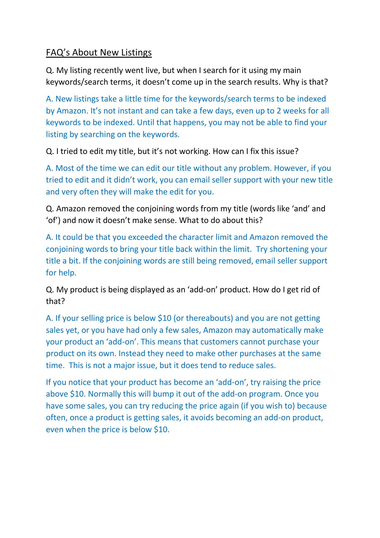 17.1 FAQs About New Listings Updated.pdf by Julie Wilson