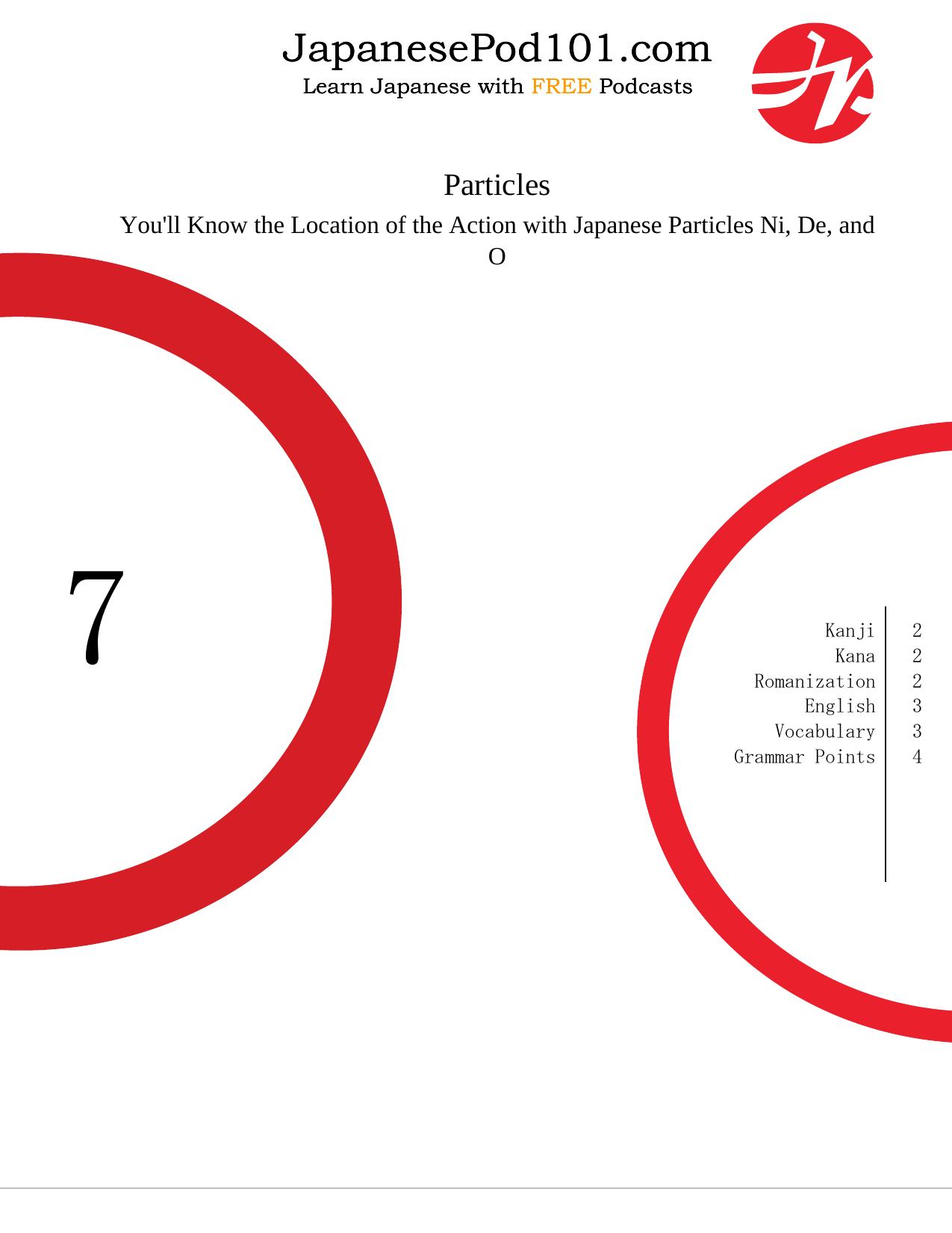 171. You'll Know the Location of the Action with Japanese Particles Ni, De, and O by Lesson Notes Lite